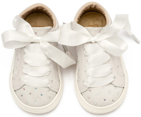 BABYWALKER Σνίκερ Suede με Στρας Λευκό LU6115 - Image 2