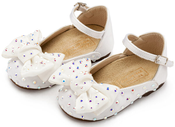 BABYWALKER Γοβάκι Satin με Φιόγκο Λευκό LU6121 - Image 3