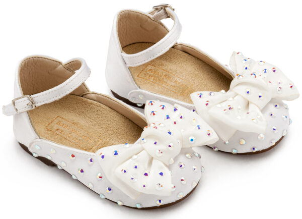 BABYWALKER Γοβάκι Satin με Φιόγκο Λευκό LU6121