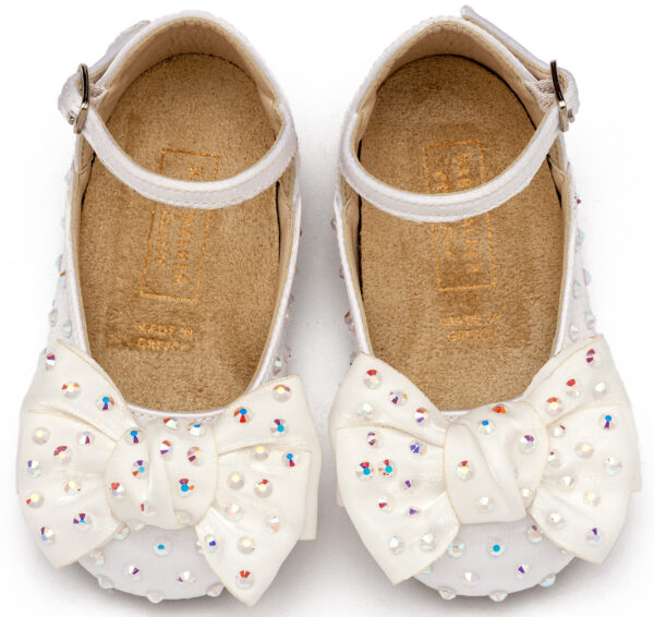 BABYWALKER Γοβάκι Satin με Φιόγκο Λευκό LU6121 - Image 2