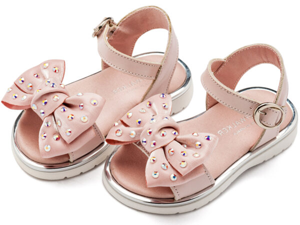 BABYWALKER Πέδιλο με Φιόγκο και Στρας Ροζ LU6122 - Image 3
