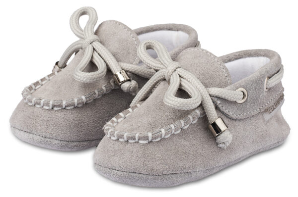 BABYWALKER Βαπτιστικό Καστόρινο Δετό Loafer Γκρι MI1116-2 - Image 3