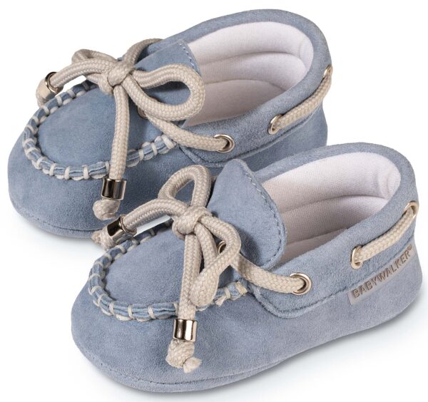 BABYWALKER Βαπτιστικό Καστόρινο Δετό Loafer Σιέλ MI1116 - Image 3