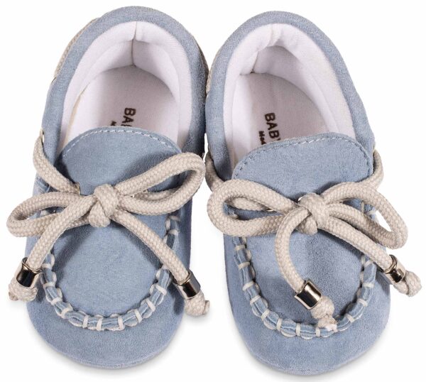 BABYWALKER Βαπτιστικό Καστόρινο Δετό Loafer Σιέλ MI1116 - Image 2