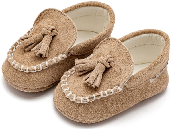BABYWALKER Βαπτιστικό Καστόρινο Loafer Μπεζ MI1130 - Image 3