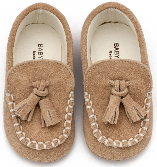 BABYWALKER Βαπτιστικό Καστόρινο Loafer Μπεζ MI1130 - Image 2