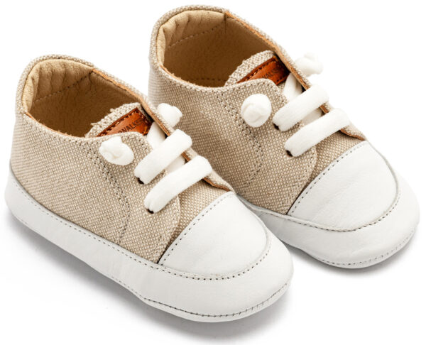 BABYWALKER Βαπτιστικό Δερμάτινο Sneakers Μπεζ MI1131