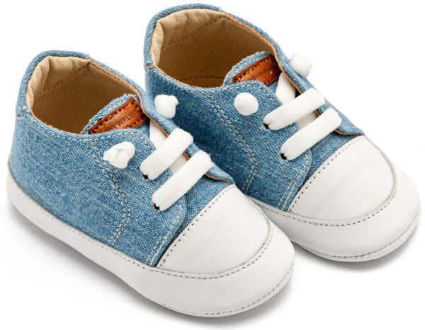 BABYWALKER Βαπτιστικό Δερμάτινο Sneakers Σιέλ MI1131-1
