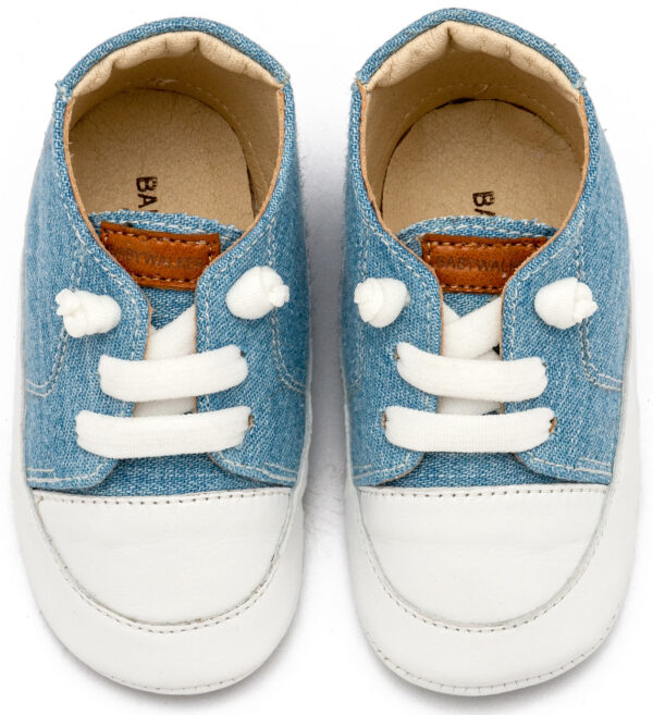 BABYWALKER Βαπτιστικό Δερμάτινο Sneakers Σιέλ MI1131-1 - Image 2