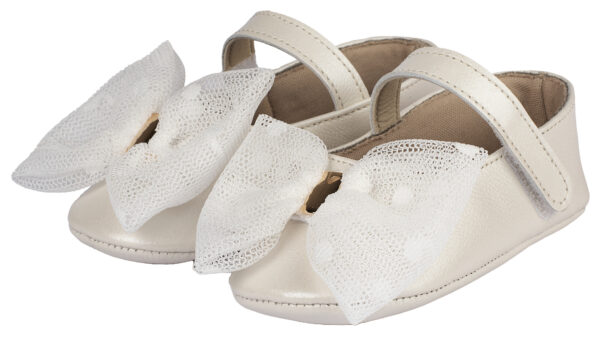 BABYWALKER Βαφτιστική Μπαλαρίνα Με Τούλινο Φιόγκο MI1573 Εκρού - Image 3