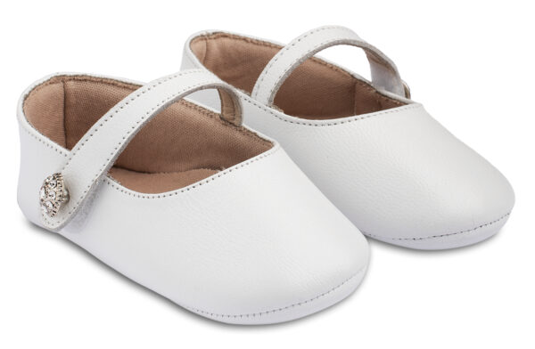 BABYWALKER Βαπτιστική Μπαλαρίνα Λευκή Με Στρασένιο Κουμπάκι MI1619