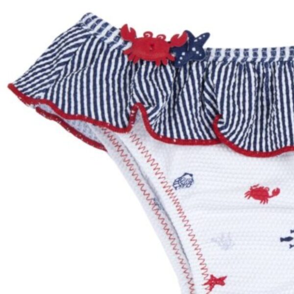 Chicco Βρεφικό Μονοκίνι Μαγιό Λευκό Κόκκινο Μπλε Με Ζωάκια Της Θάλασσας - Image 2