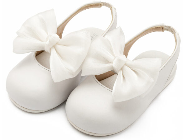 BABYWALKER Γαλλικό Σαμπό με Φιόγκο Chiffon Λευκό BW4852 - Image 3