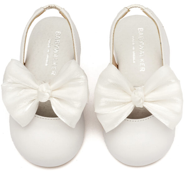 BABYWALKER Γαλλικό Σαμπό με Φιόγκο Chiffon Λευκό BW4852 - Image 2