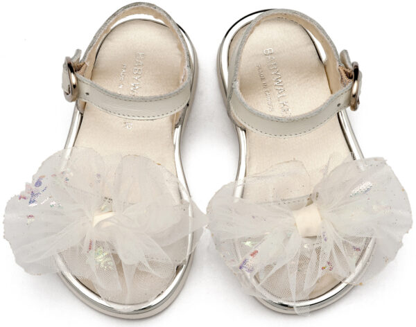 BABYWALKER Πέδιλο με Χειροποίητο Υφασμάτινο Φιόγκο Εκρού EXC5879 - Image 2
