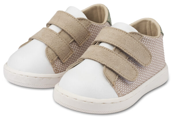 BABYWALKER Sneakers Διπλή Μπαρέτα Χρτατς Μπεζ Λευκό PRI2104 - Image 3