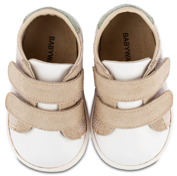 BABYWALKER Sneakers Διπλή Μπαρέτα Χρτατς Μπεζ Λευκό PRI2104 - Image 2