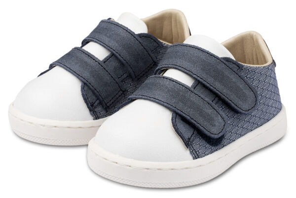 BABYWALKER Sneakers Διπλή Μπαρέτα Χρτατς  Μπλε Ρουά Λευκό PRI2104 - Image 3