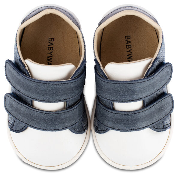 BABYWALKER Sneakers Διπλή Μπαρέτα Χρτατς  Μπλε Ρουά Λευκό PRI2104 - Image 2