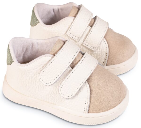 BABYWALKER Δερμάτινα Sneakers Λευκό Μπεζ Μέντα PRI2113