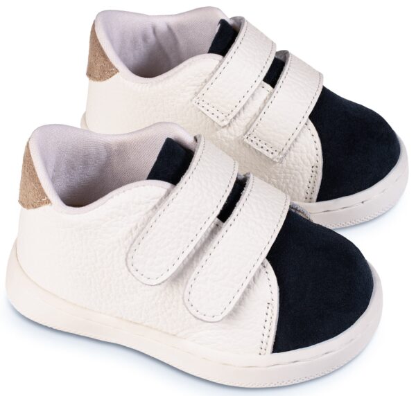 BABYWALKER Δερμάτινα Sneakers Λευκό Μπλε Μπεζ PRI2113