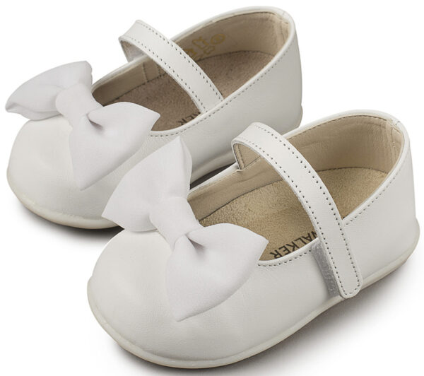 BABYWALKER Γοβάκι  Μονή Μπαρέτα με Φιόγκο Λευκό PRI2525 - Image 3