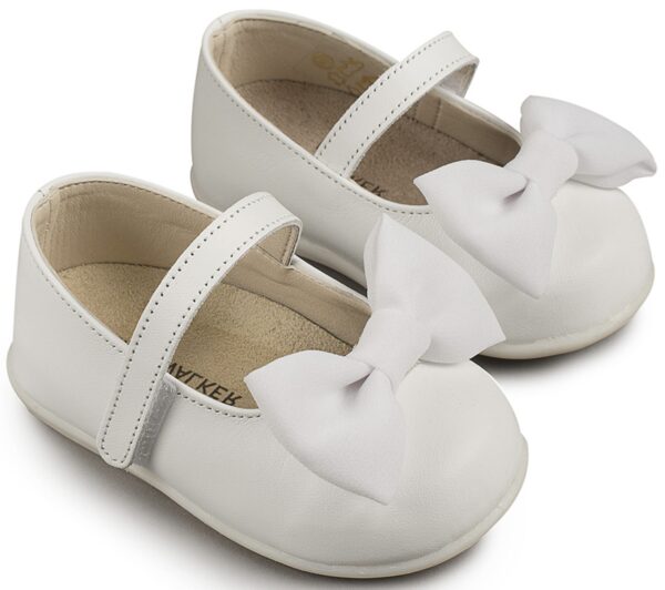 BABYWALKER Γοβάκι  Μονή Μπαρέτα με Φιόγκο Λευκό PRI2525