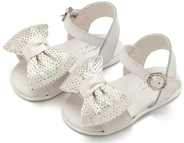 BABYWALKER Πέδιλο Διακοσμημένο Με Φιόγκο Λευκό PRI2643 - Image 3