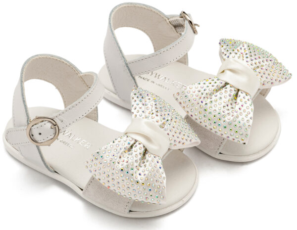BABYWALKER Πέδιλο Διακοσμημένο Με Φιόγκο Λευκό PRI2643