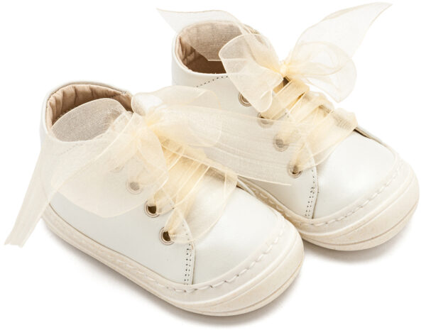 BABYWALKER Σνίκερ Με Κορδέλα Εκρού PRI2644