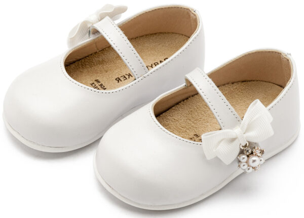 BABYWALKER Γοβάκι Μονή Μπαρέτα Με Φιογκάκι Στο Πλάι Λευκό PRI2648 - Image 3