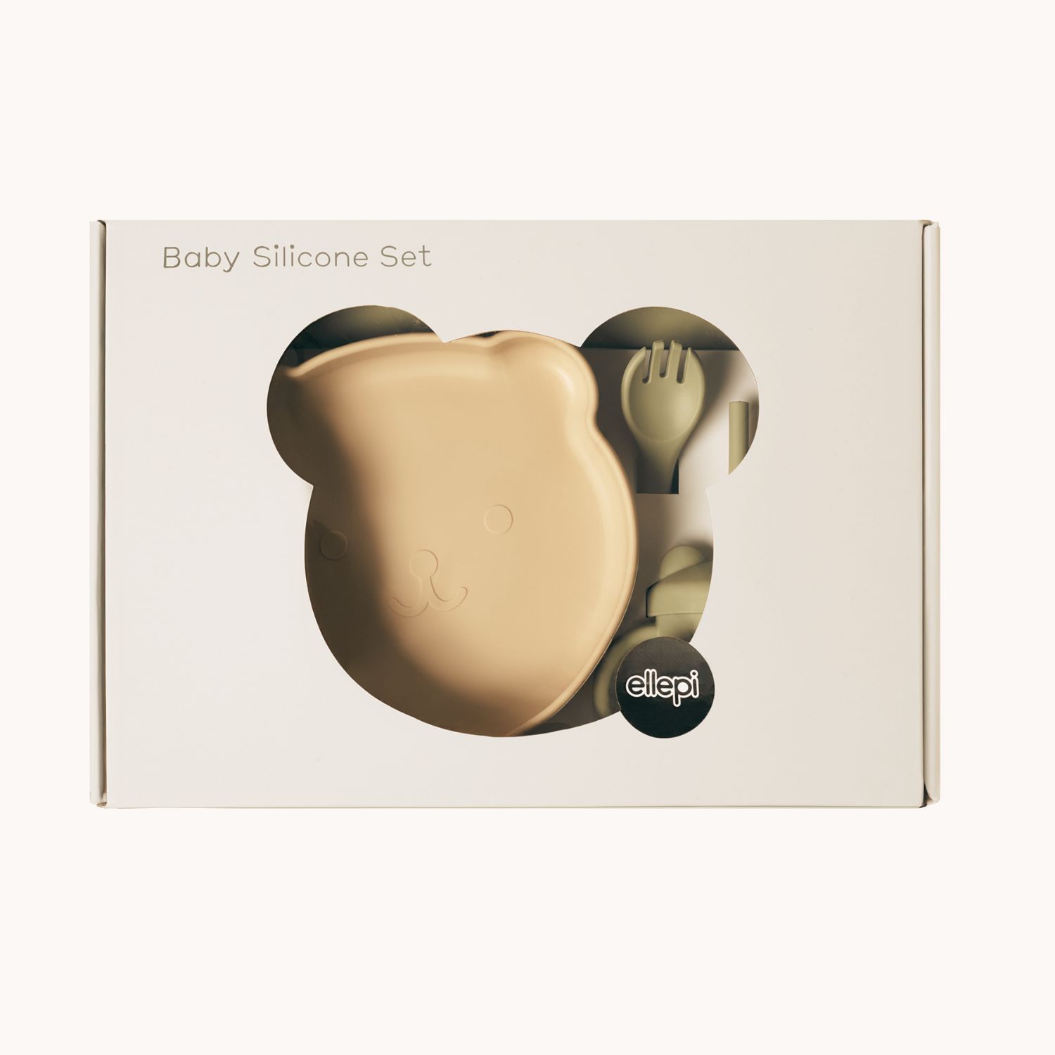 Ellepi Σετ Φαγητού Cute Bear Από Σιλικόνη Με Αντιολισθητική Βάση Και Σουπλά 6τμχ Λαδί Μπεζ - Image 7