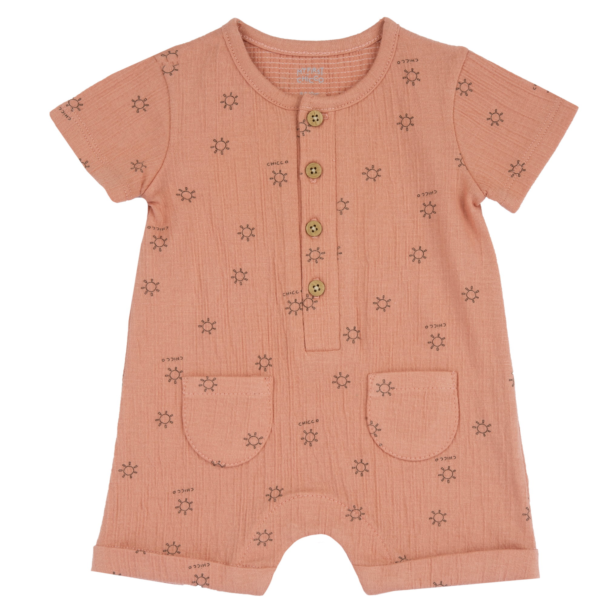 Chicco Βρεφικό Ολόσωμο Φορμάκι Ήλιοι Cotton Waffle (Oeko-Tex)