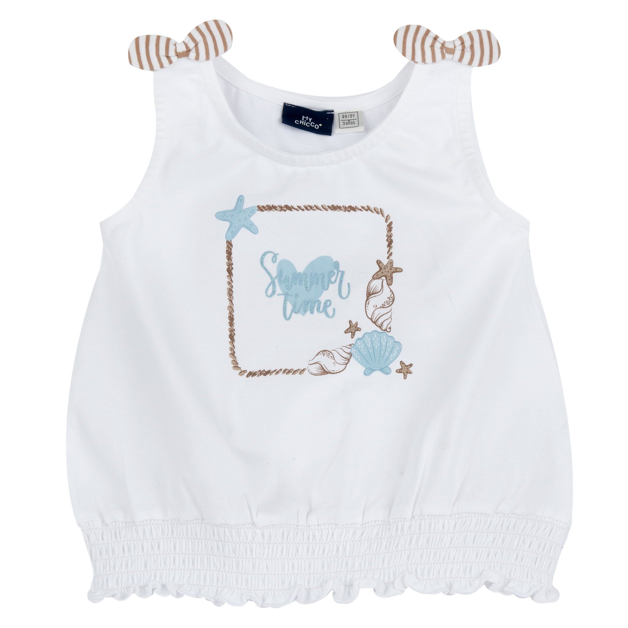 Chicco Παιδικό T-shirt "Summer Time" (Oeko-Tex) Λευκό