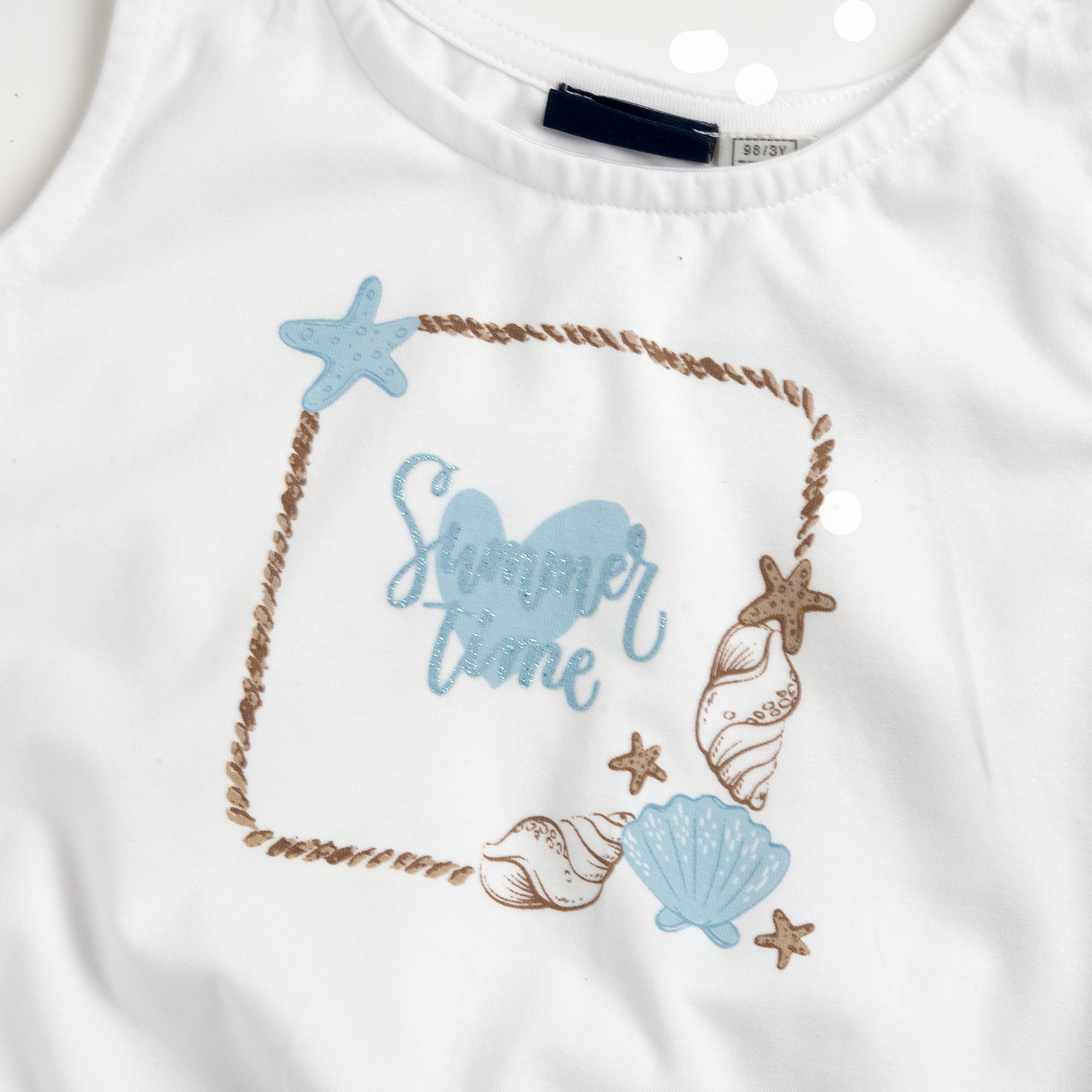 Chicco Παιδικό T-shirt "Summer Time" (Oeko-Tex) Λευκό - Image 3