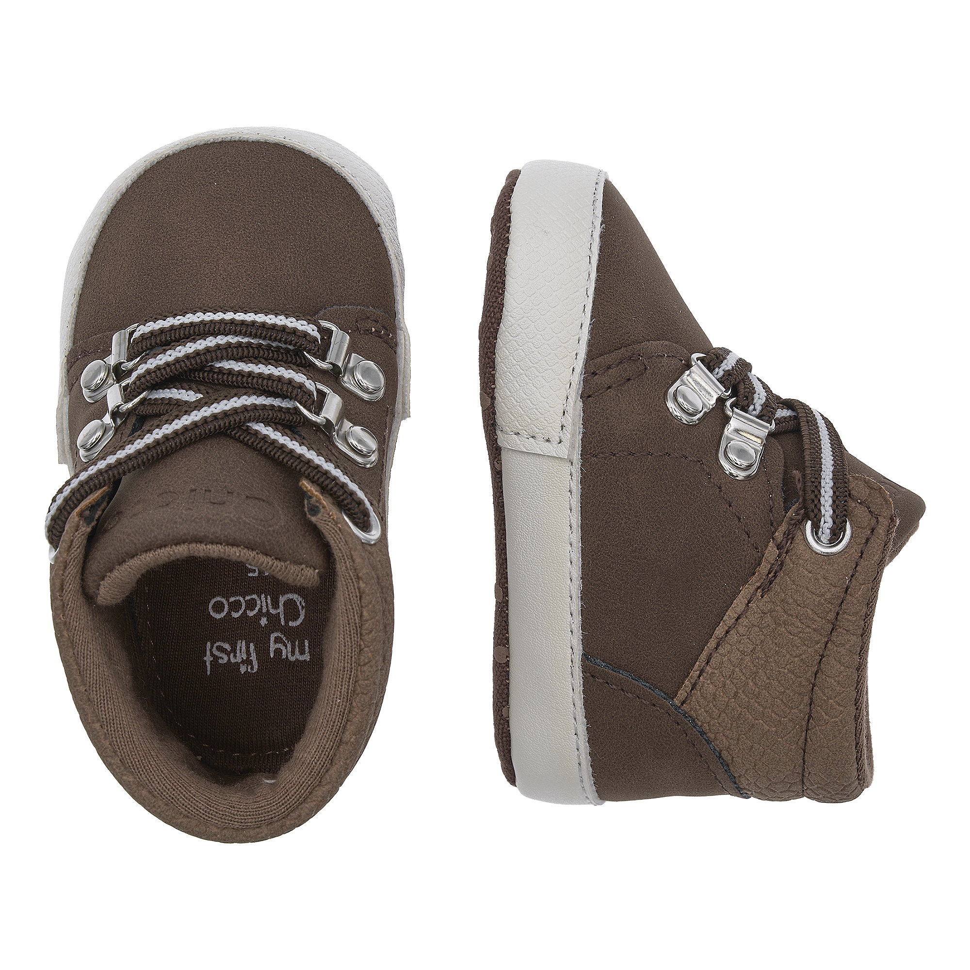 Chicco Βρεφικά Μποτάκια Αγκαλιάς Καφέ Ostik με Ελαστικά Κορδόνια - Image 2