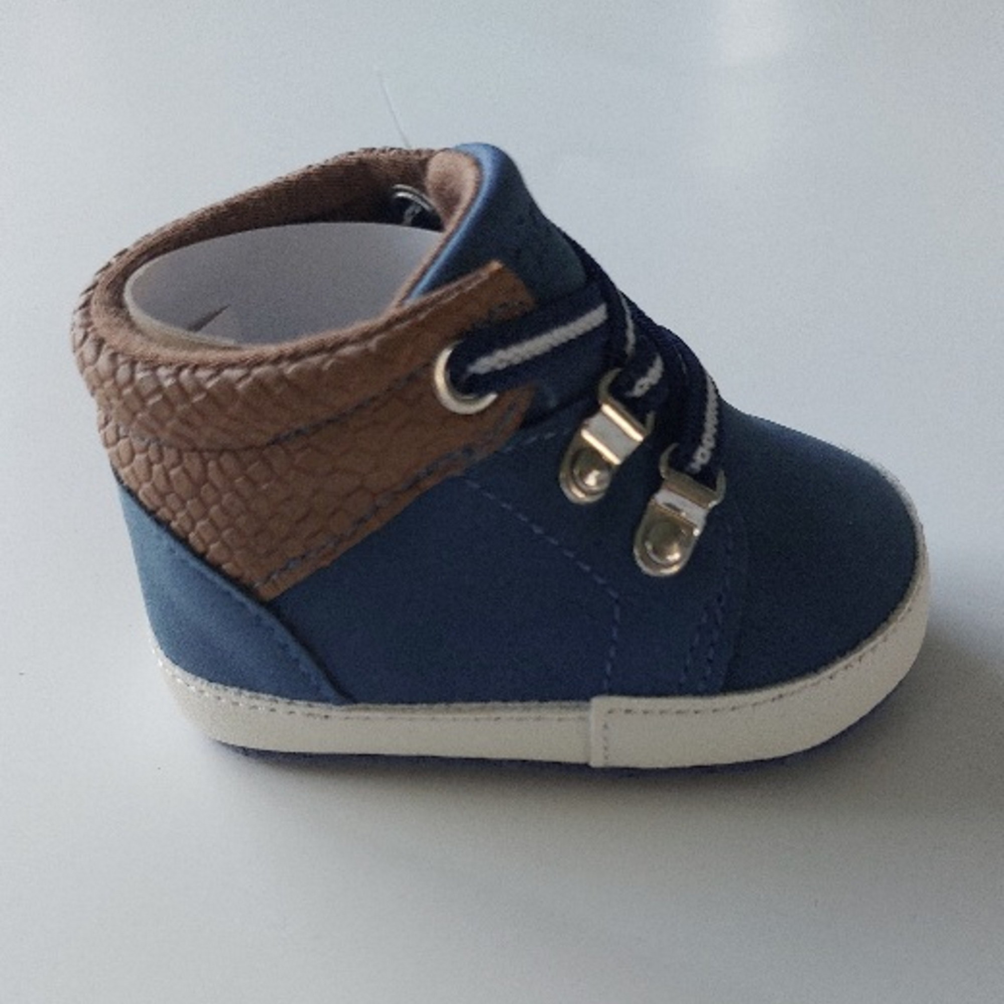 Chicco Βρεφικά Μποτάκια Αγκαλιάς Σκούρο Μπλε Ostik με Ελαστικά Κορδόνια - Image 4