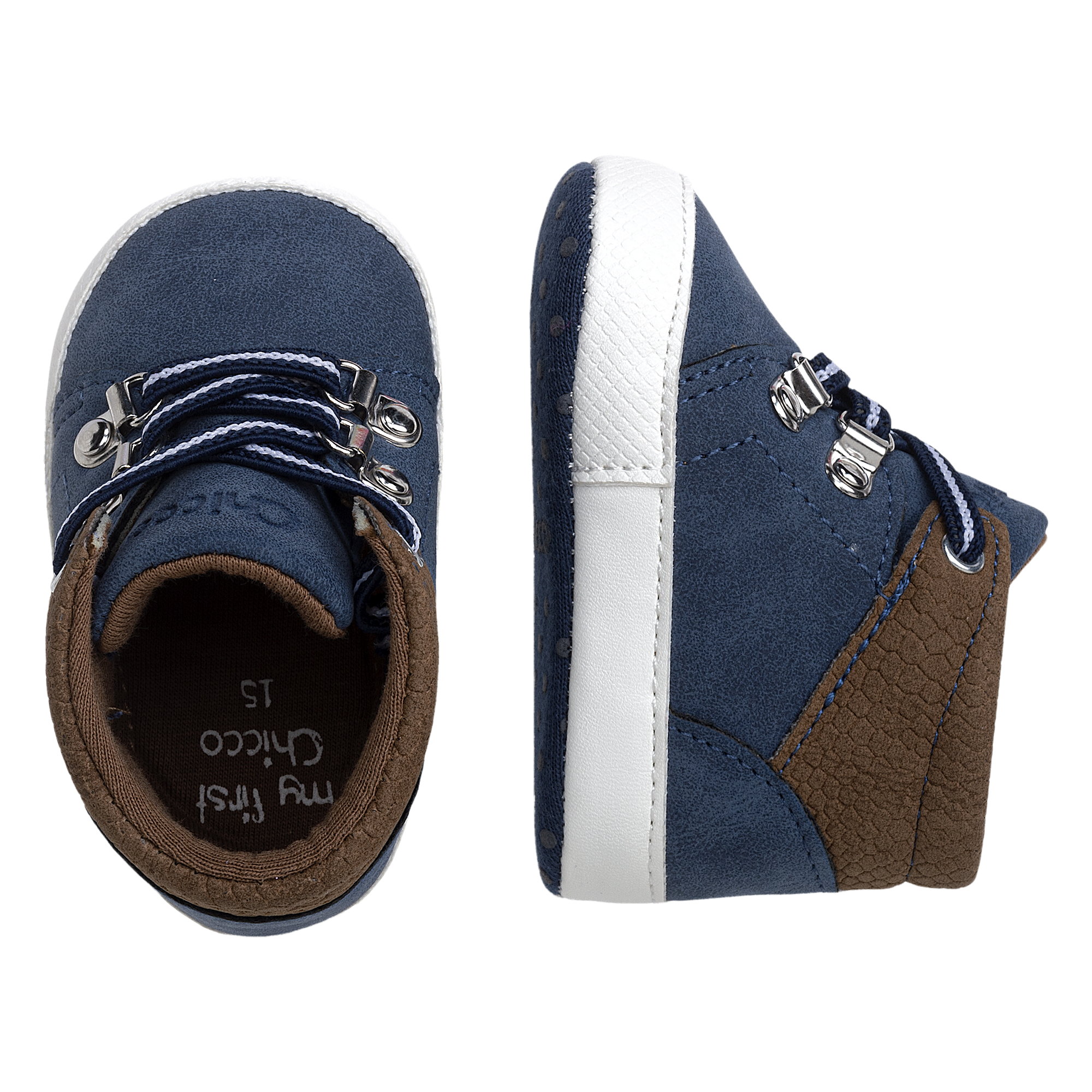 Chicco Βρεφικά Μποτάκια Αγκαλιάς Σκούρο Μπλε Ostik με Ελαστικά Κορδόνια - Image 3