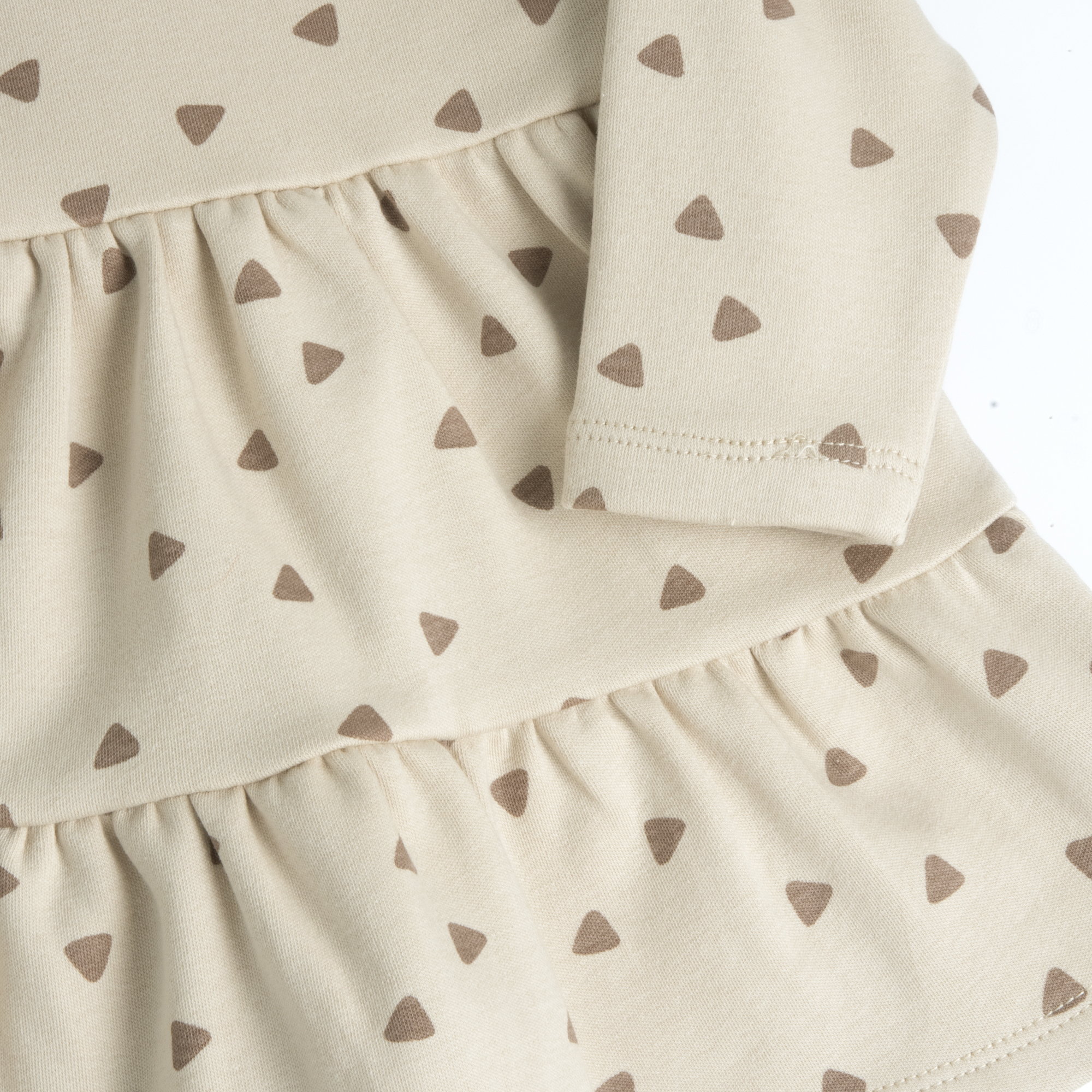 Chicco Βρεφικό Μακρυμάνικο Φόρεμα με Βολάν (Oeko-Tex) Εκρού-Καφέ - Image 3
