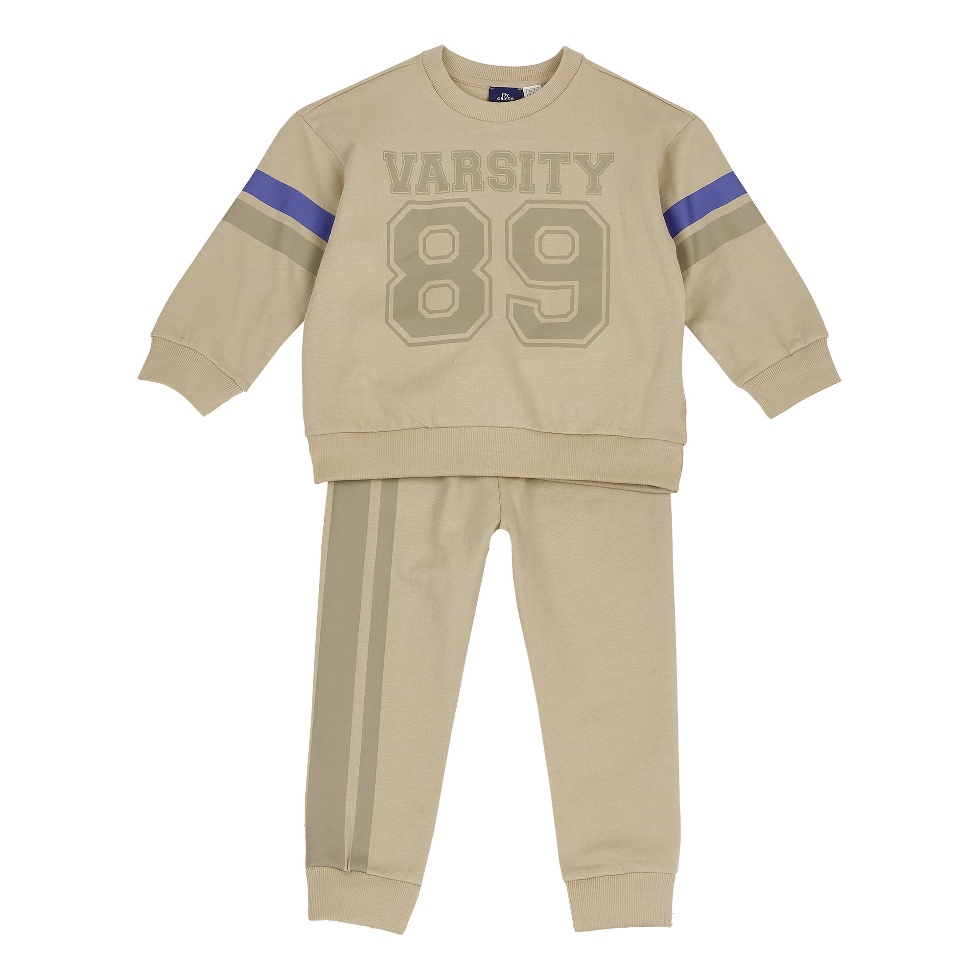 Chicco Παιδικό Σετ Φόρμας Αγοριού Varsity 89 Μπεζ (Oeko-Tex)