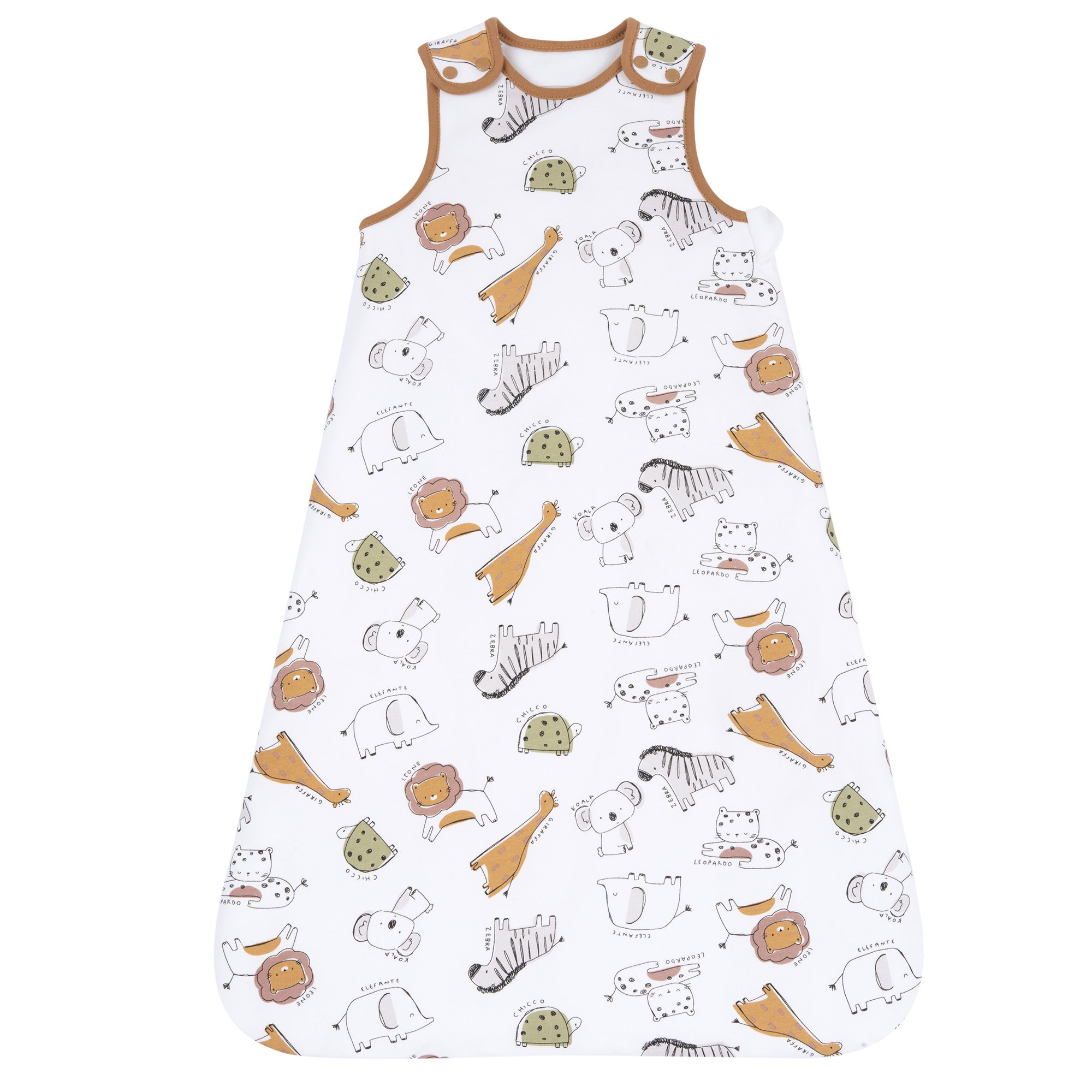 Chicco Βρεφικός Υπνόσακος Unisex με Ζωάκια (Oeko-Tex) Φυσικό-Καφέ TOG 3