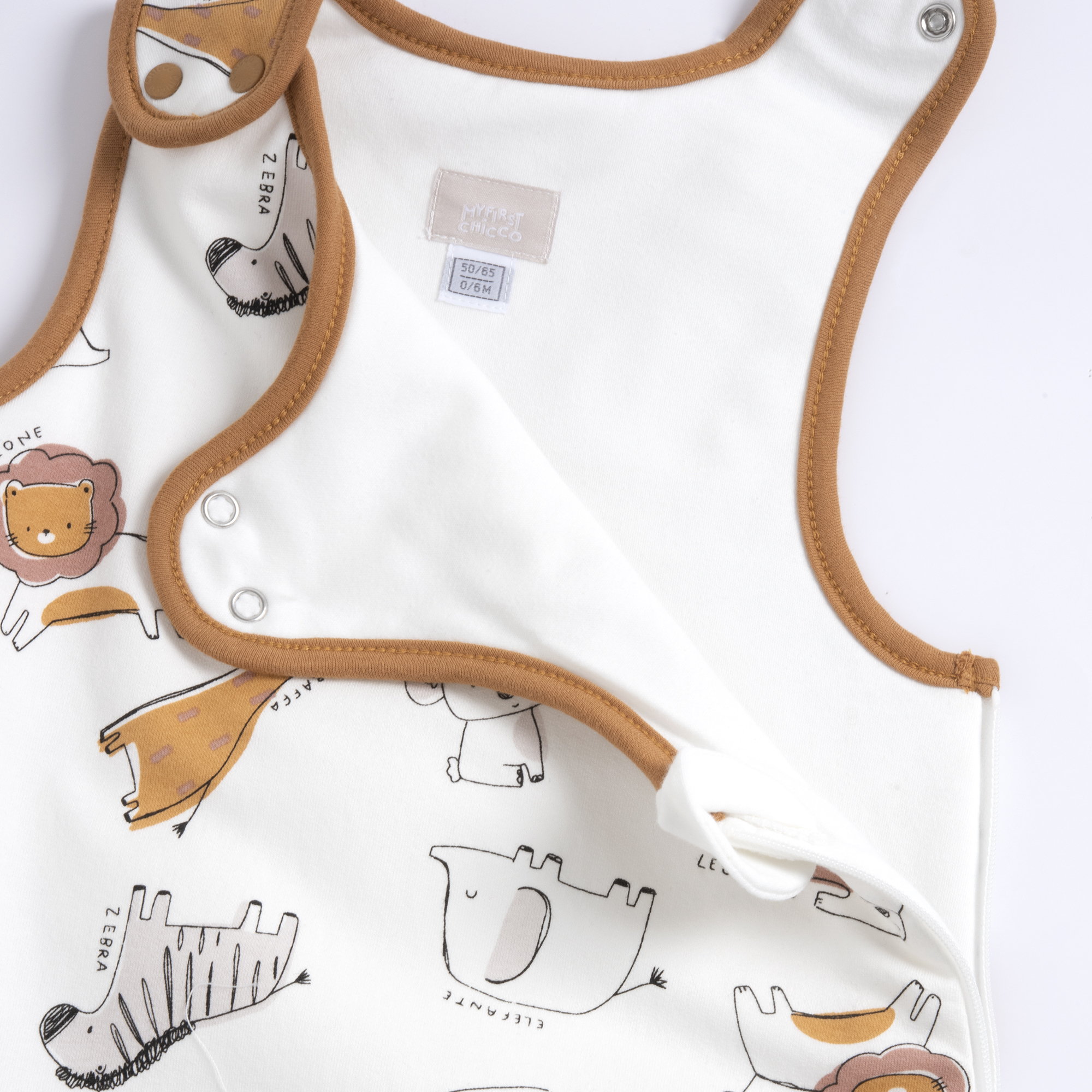 Chicco Βρεφικός Υπνόσακος Unisex με Ζωάκια (Oeko-Tex) Φυσικό-Καφέ TOG 3 - Image 3