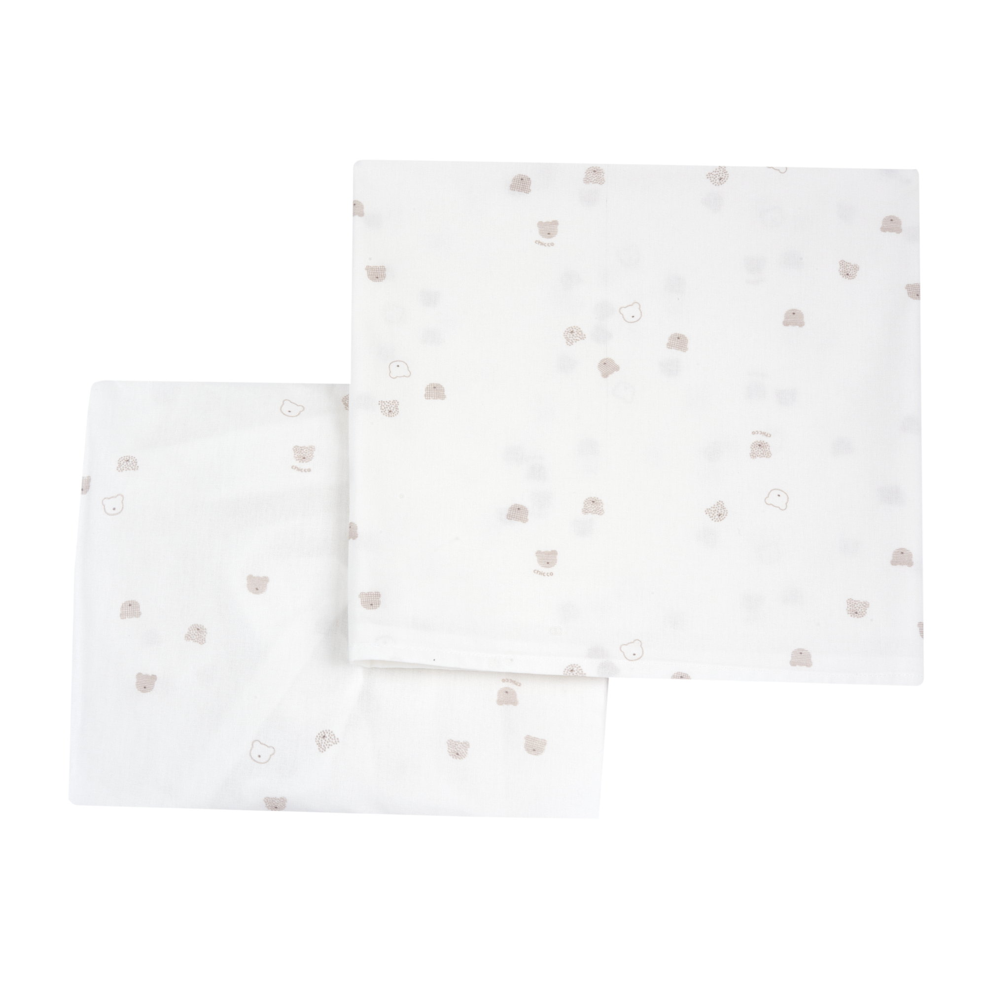 Chicco Βρεφικό Σετ Σεντονιών Unisex με Ζωάκια Λευκό-Μπεζ