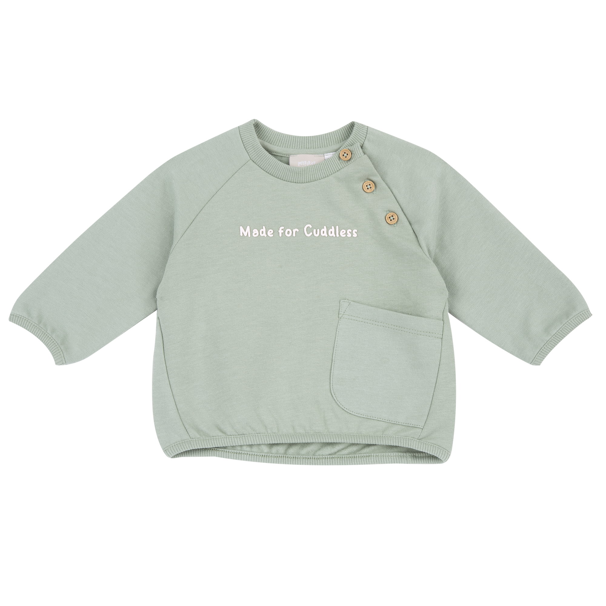 Chicco Βρεφική Μπλούζα Φούτερ Unisex “Made for Cuddles” Μέντας (Oeko-Tex)