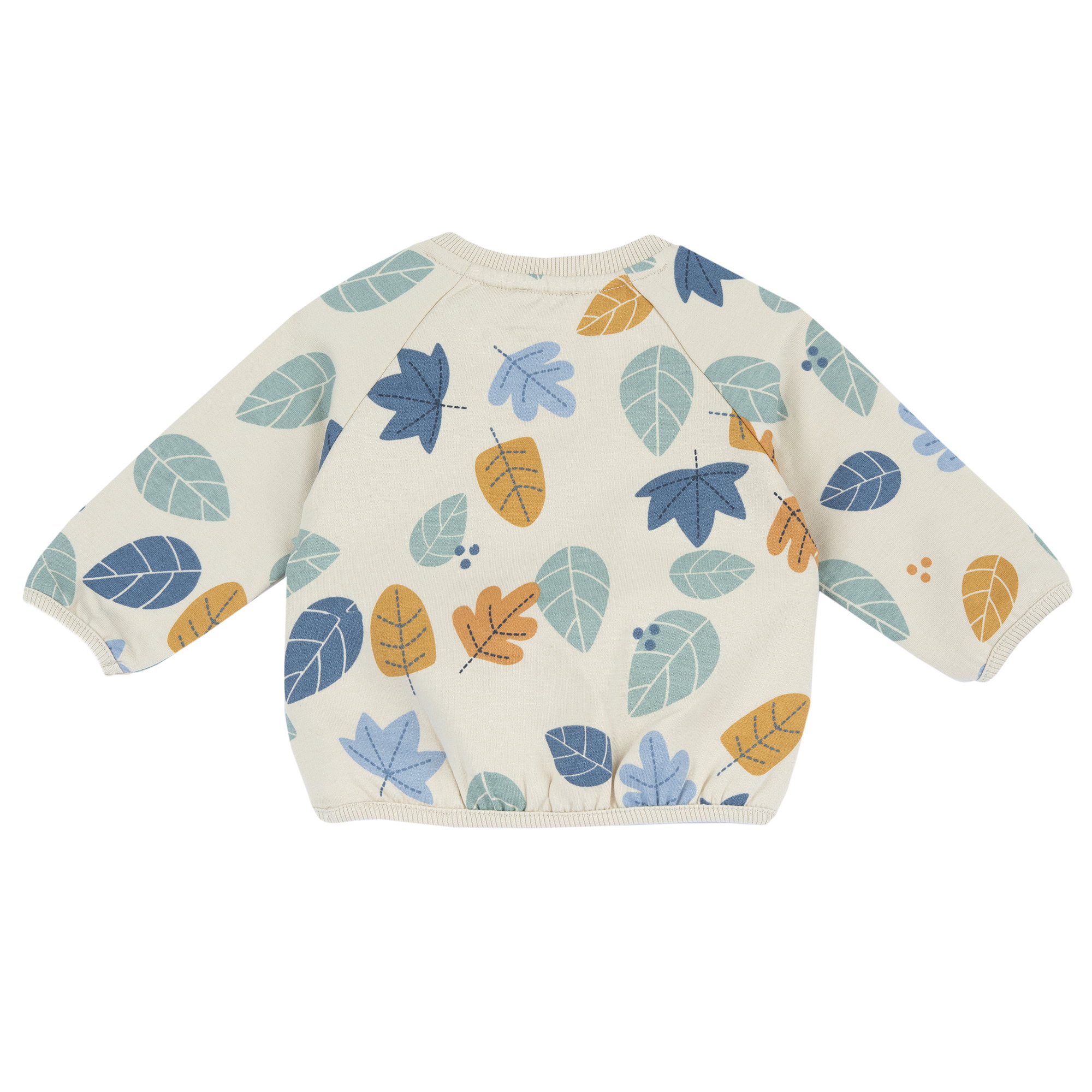 Chicco Βρεφική Μπλούζα Φούτερ Unisex με Φύλλα Εκρού (Oeko-Tex) - Image 2