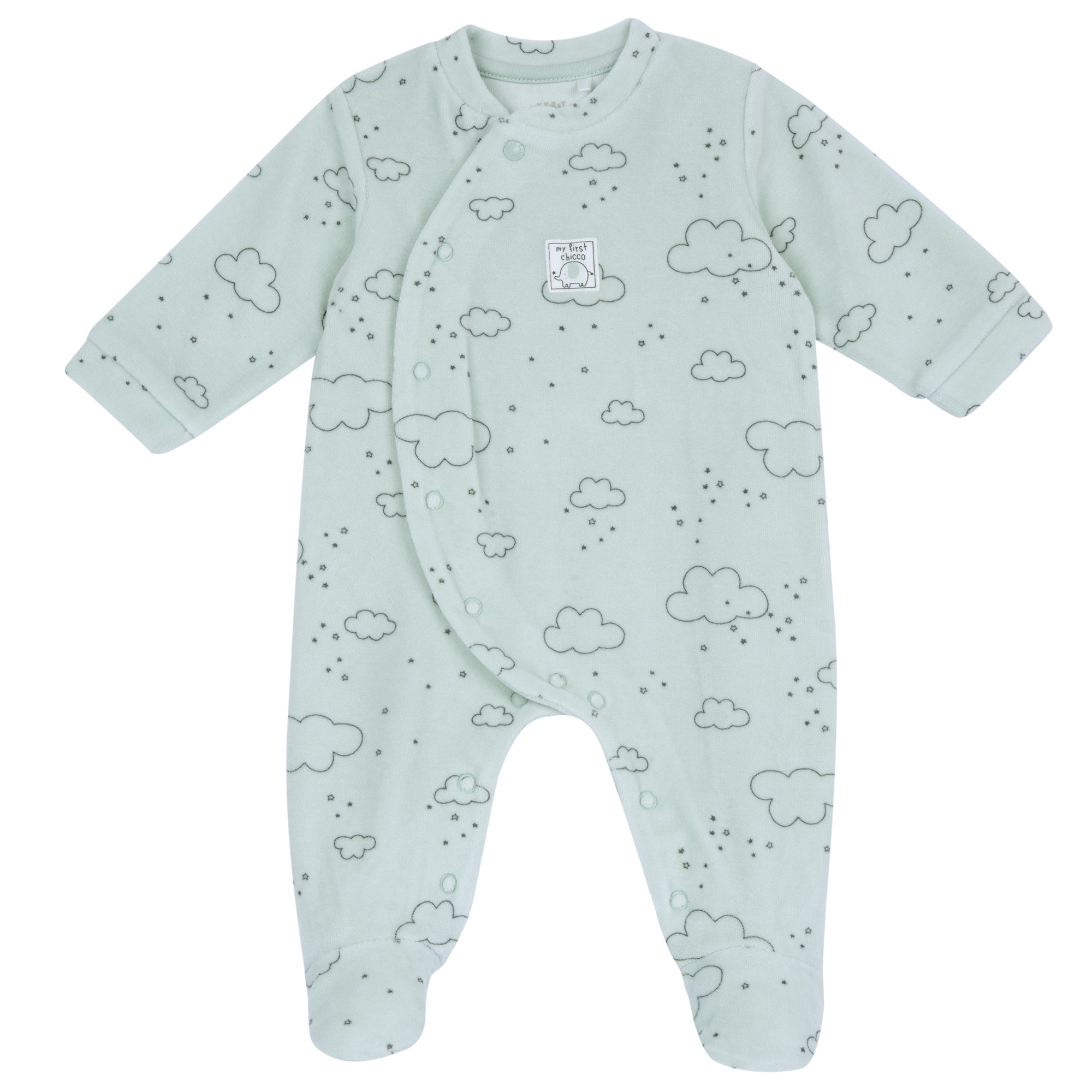 Chicco Βρεφικό Φορμάκι Ύπνου Unisex Chenille με Συννεφάκια Μέντα (Oeko-Tex)