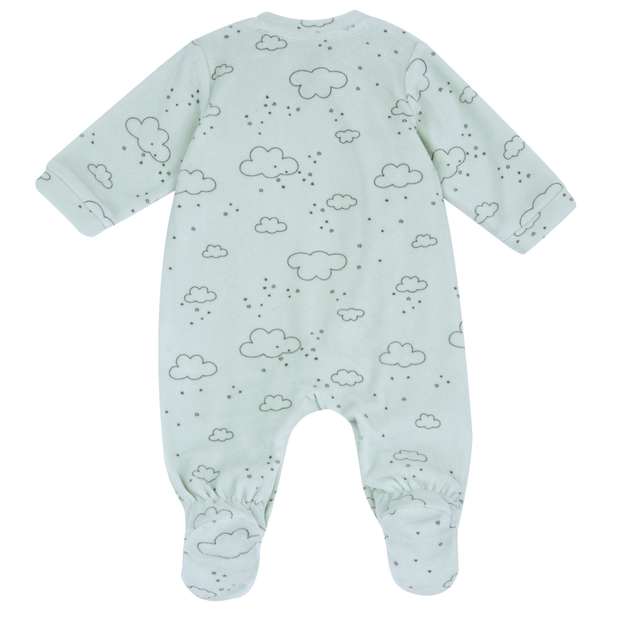 Chicco Βρεφικό Φορμάκι Ύπνου Unisex Chenille με Συννεφάκια Μέντα (Oeko-Tex) - Image 2