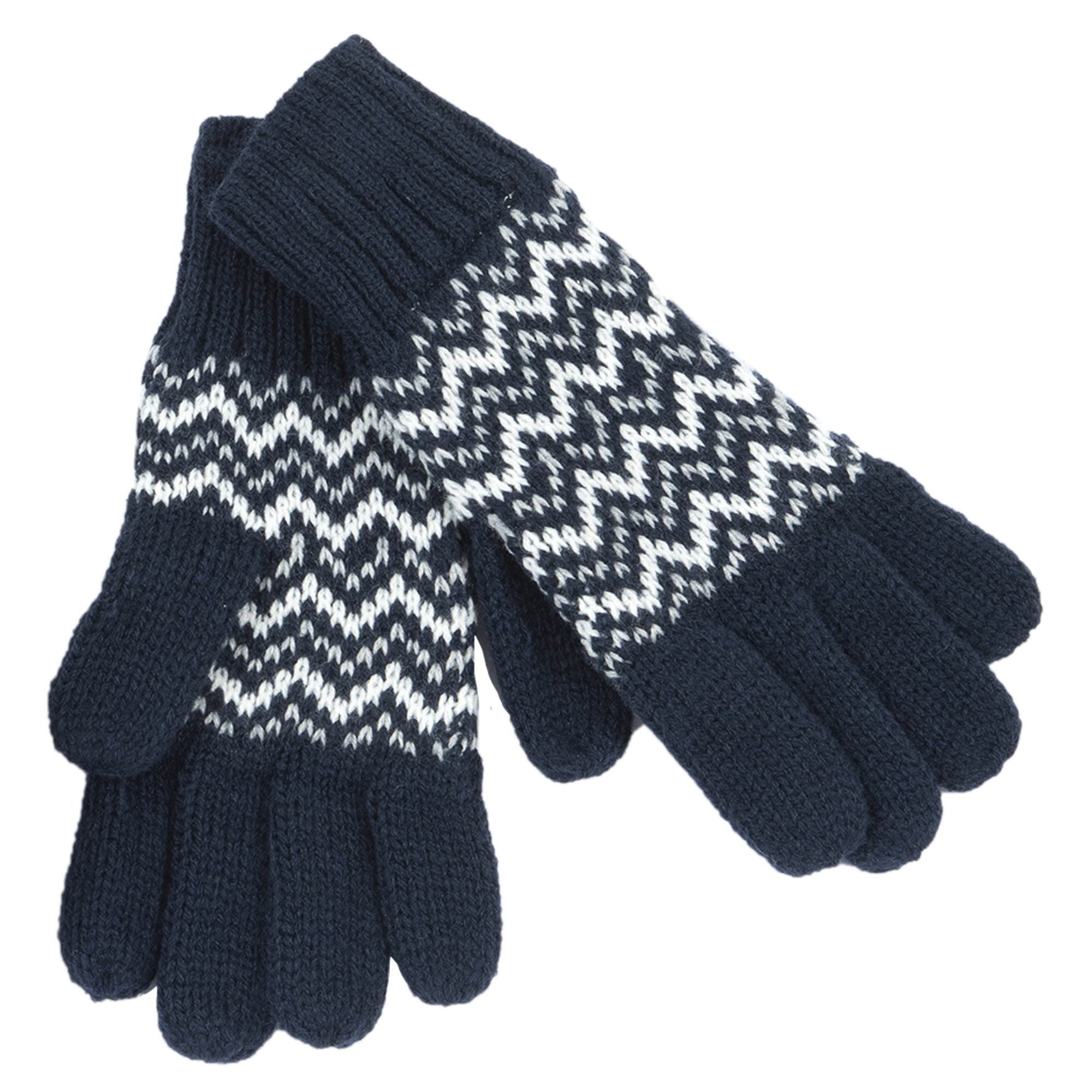 Chicco Παιδικά Πλεκτά Γάντια Unisex με Ζακάρ Σχέδιο Μπλε Σκούρο